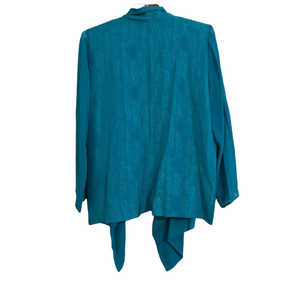 Citron Teal Women's Jacket Kimono Cardigan 100% Silk, Size L - Picture 4 of 8